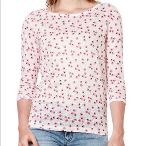 Allen Solly Semi Sheer 3/4 Sleeve Berry Long sleeve top